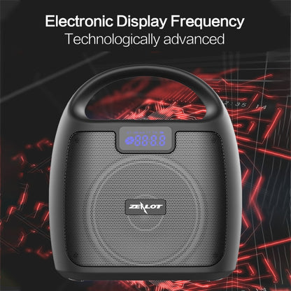 ZEALOT S42 Portable FM Radio Wireless Bluetooth Speaker with Built-in Mic, Support Hands-Free Call & TF Card & AUX (Black) - Desktop Speaker by ZEALOT | Online Shopping UK | buy2fix