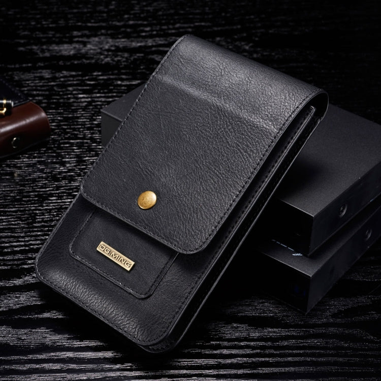 DG.MING Universal Cowskin Leather Protective Case Waist Bag with Card Slots & Hook, For iPhone, Samsung, Sony, Huawei, Meizu, Lenovo, ASUS, Oneplus, Xiaomi, Cubot, Ulefone, Letv, DOOGEE, Vkworld, and other Smartphones Below 5.2 inch(Black) - More iPhone Cases by DG.MING | Online Shopping UK | buy2fix