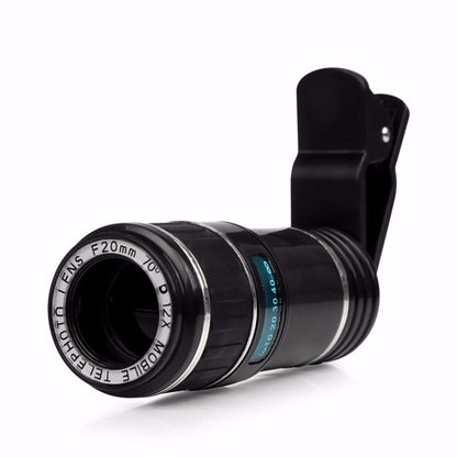 Universal Mobile Phone 12X Zoom Optical Zoom Telescope Lens with Clip - Telescope & Microscope by buy2fix | Online Shopping UK | buy2fix