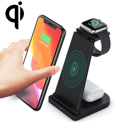 HQ-UD21 3 in 1 Folding Mobile Phone Watch Multi-Function Charging Stand Wireless Charger for iPhones & Apple Watch & Airpods (Black) - Apple Accessories by buy2fix | Online Shopping UK | buy2fix