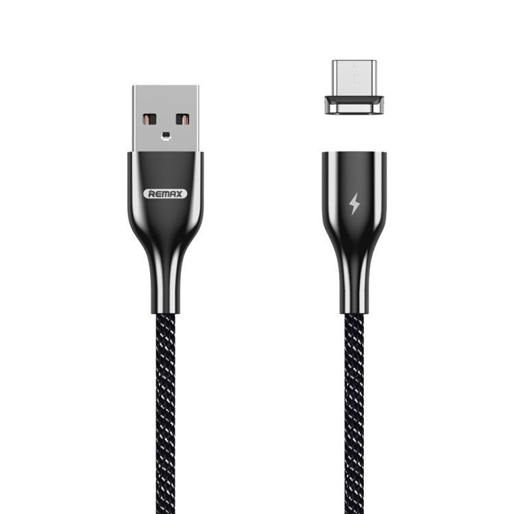 REMAX RC-158m 3A USB to Micro USB Interface Charging + Transmission Magnetic Attraction Polyester Two-color Braided Data Cable, Cable Length: 1m (Black) - Mobile Accessories by REMAX | Online Shopping UK | buy2fix