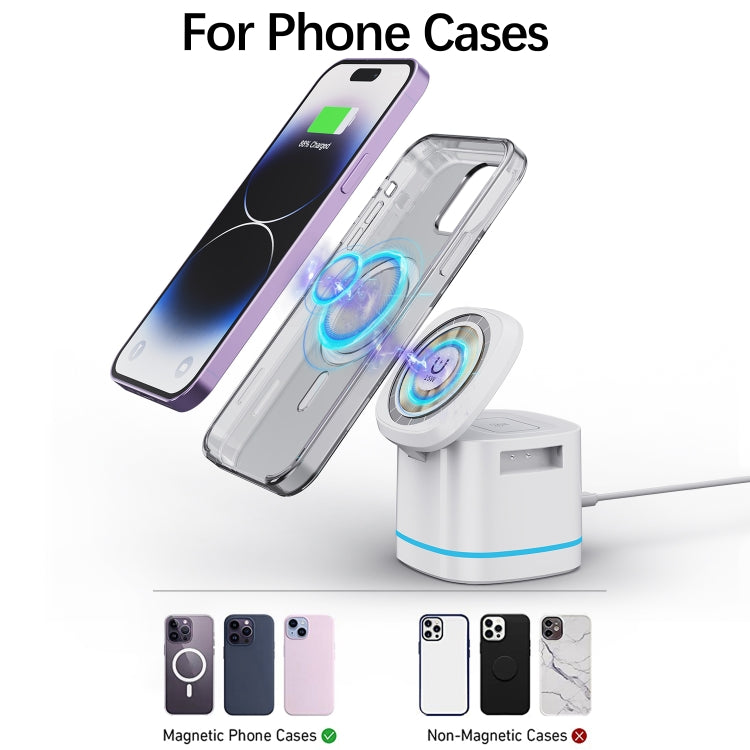 H32 15W 3 in 1 Magnetic Multifunctional Wireless Charger (White) - Wireless Charger by buy2fix | Online Shopping UK | buy2fix