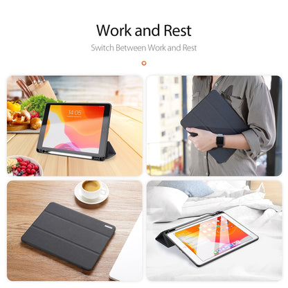 For iPad 10.2 DUX DUCIS Domo Series Horizontal Flip Magnetic PU Leather Case with Three-folding Holder & Pen Slot & Sleep / Wake-up Function (Black) - iPad 10.2 Cases by DUX DUCIS | Online Shopping UK | buy2fix