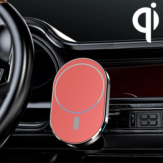 JJT-968 15W Max Output Magnetic Car Air Outlet Bracket Wireless Charger(Red) - In Car by buy2fix | Online Shopping UK | buy2fix