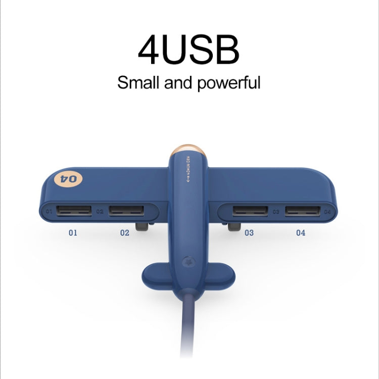3life-308 5V 0.5A 4 USB Interfaces Air Force One Extender HUB Data Hub (Blue) - USB 2.0 HUB by buy2fix | Online Shopping UK | buy2fix