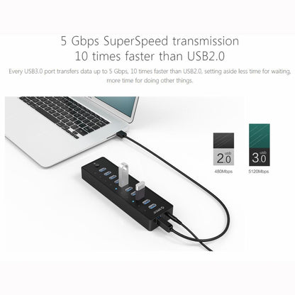 ORICO P10-U3-V1 10 USB 3.0 Ports HUB, Specification: EU Plug - USB HUB by ORICO | Online Shopping UK | buy2fix