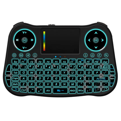 MT08 2.4GHz Mini Wireless Air Mouse QWERTY Keyboard with Colorful Backlight & Touchpad & Multimedia Control for PC, TV(Black) - MINI PC Accessories & Gadgets by buy2fix | Online Shopping UK | buy2fix