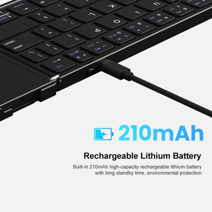 B1053 Leather Portable Tri-Fold Bluetooth Keyboard - Wireless Keyboard by buy2fix | Online Shopping UK | buy2fix