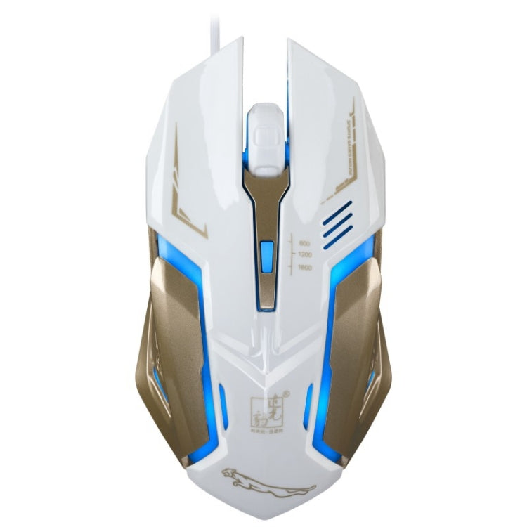 Chasing Leopard K1 USB 1600DPI Three-speed Adjustable LED Backlight Mute Wired Optical Gaming Mouse, Length: 1.3m(White) - Computer & Networking by Chasing Leopard | Online Shopping UK | buy2fix