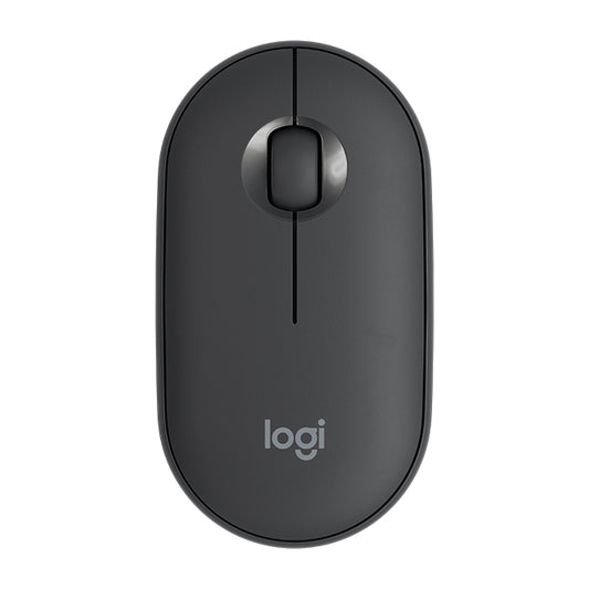 Logitech Pebble Cobblestone Shape Thin 3-keys 1000DPI Mute Wireless Bluetooth Optical Mouse, Wireless Range: 10m (Black) - Wireless Mice by Logitech | Online Shopping UK | buy2fix