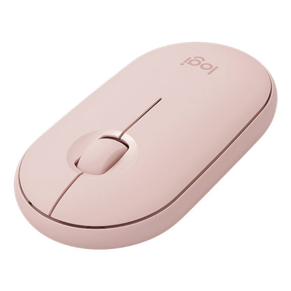 Logitech Pebble Cobblestone Shape Thin 3-keys 1000DPI Mute Wireless Bluetooth Optical Mouse, Wireless Range: 10m (Pink) - Wireless Mice by Logitech | Online Shopping UK | buy2fix