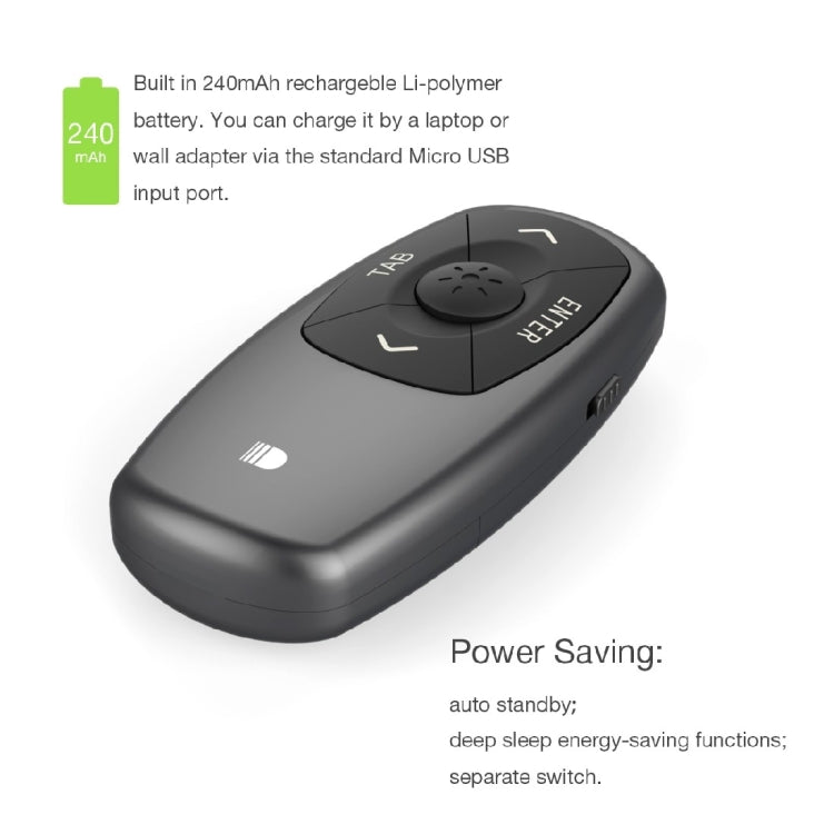 Doosl DSIT011 2.4GHz Mini Rechargeable PowerPoint Presentation Remote Control, Control Distance: 100m(Black) - Computer & Networking by DOOSL | Online Shopping UK | buy2fix