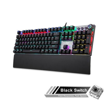 AULA F2088 108 Keys Mixed Light Mechanical Black Switch Wired USB Gaming Keyboard with Metal Button(Black) - Wired Keyboard by AULA | Online Shopping UK | buy2fix