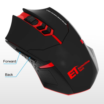 ET X-08 7-keys 2400DPI 2.4G Wireless Mute Gaming Mouse with USB Receiver & Colorful Backlight (Red) -  by buy2fix | Online Shopping UK | buy2fix