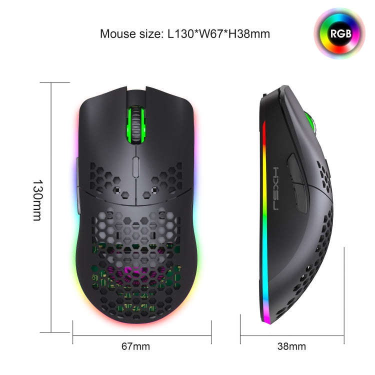 HXSJ T66 7 Keys Colorful Lighting Programmable Gaming Wireless Mouse (White) - Computer & Networking by HXSJ | Online Shopping UK | buy2fix