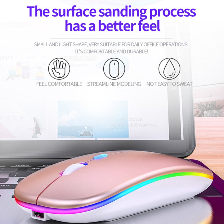 YINDIAO A2 BT3.0 + BT5.0 + 2.4GHz 1600DPI 3-modes Adjustable RGB Light Wireless Silent Bluetooth Mouse (Rose Gold) - Computer & Networking by YINDIAO | Online Shopping UK | buy2fix