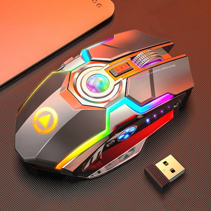 YINDIAO A5 2.4GHz 1600DPI 3-modes Adjustable Rechargeable RGB Light Wireless Silent Gaming Mouse (Grey) - Wireless Mice by YINDIAO | Online Shopping UK | buy2fix