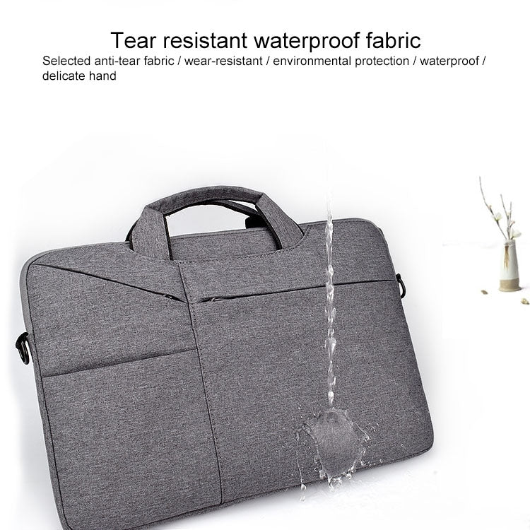 ST02S Waterproof Tear Resistance Hidden Portable Strap One-shoulder Handbag for 13.3 inch Laptops, with Suitcase Belt(Light Grey) - 13.3 inch by buy2fix | Online Shopping UK | buy2fix