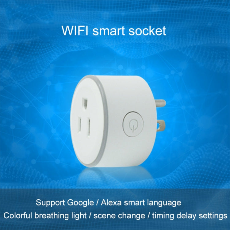 10A Round Shape WiFi 2.4GHz Mini Plug APP Remote Control Timing Smart Socket Works with Alexa & Google Home & Colorful Breathing Light, AC 100-240V, US Plug - Consumer Electronics by buy2fix | Online Shopping UK | buy2fix