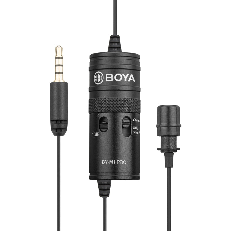 BOYA BY-M1 PRO Universal 3.5mm Plug Omni-directional Lavalier Microphone, Cable Length: 6m (Black) - Consumer Electronics by BOYA | Online Shopping UK | buy2fix