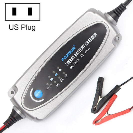 FOXSUR 0.8A / 3.6A 12V 5 Stage Charging Battery Charger for Car Motorcycle, US Plug - In Car by FOXSUR | Online Shopping UK | buy2fix