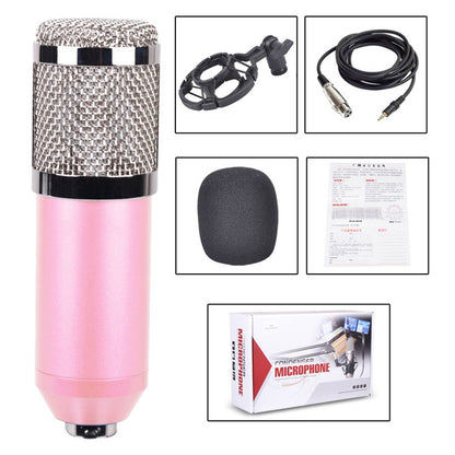 BM-800 3.5mm Studio Recording Wired Condenser Sound Microphone with Shock Mount, Compatible with PC / Mac for Live Broadcast Show, KTV, etc.(Pink) - Consumer Electronics by buy2fix | Online Shopping UK | buy2fix