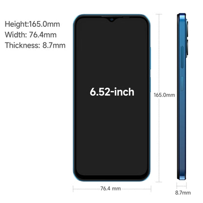 Ulefone Note 16 Pro, 8GB+256GB, Dual Back Cameras, Face ID & Side Fingerprint Identification, 4400mAh Battery, 6.52 inch Android 13 Unisoc T606 Octa Core up to 1.6GHz, Network: 4G, Dual SIM, OTG (Blue) - Ulefone by Ulefone | Online Shopping UK | buy2fix