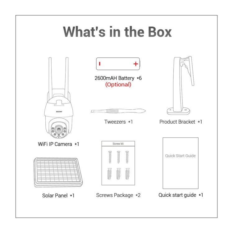 ESCAM QF130 1080P IP66 Waterproof WiFi IP Camera with Solar Panel & Battery, Support Night Vision & Motion Detection & Two Way Audio & TF Card & PTZ Control - Security by ESCAM | Online Shopping UK | buy2fix