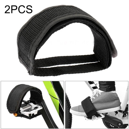 2 PCS Bicycle Pedals Bands Feet Set With Anti-slip Straps Beam Foot(Black) - Outdoor & Sports by buy2fix | Online Shopping UK | buy2fix