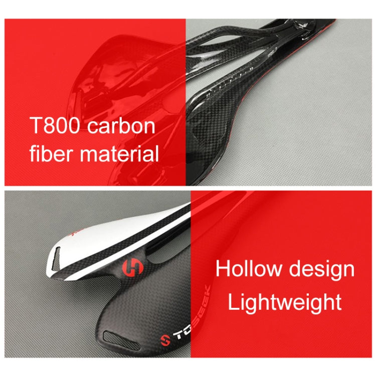 TOSEEK Road Bike Carbon Fiber Seat Bicycle Hollow Seat Saddle, 3K Texture + Light (Black) - Outdoor & Sports by TOSEEK | Online Shopping UK | buy2fix