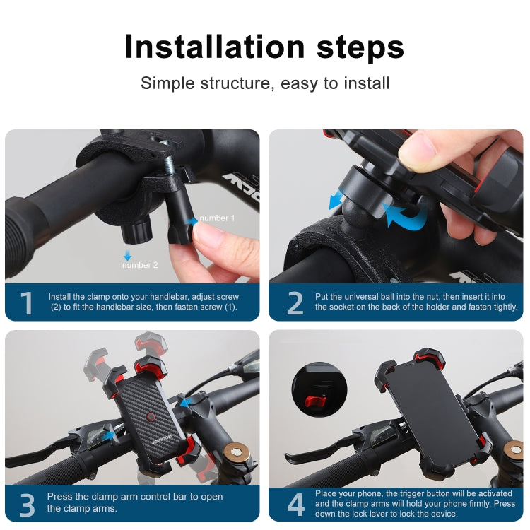 JOYROOM JR-ZS288 Bike Mobile Phone Mount Holder (Black) - Outdoor & Sports by JOYROOM | Online Shopping UK | buy2fix