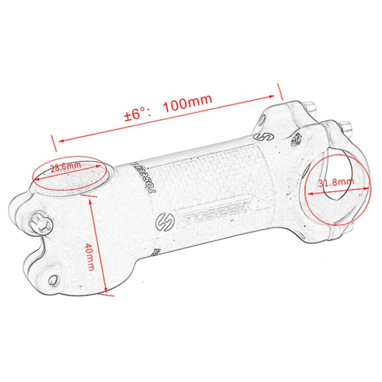 TOSEEK Road Mountain Bike Ultra-light Handlebar Stem Riser Faucet, Size: 6 Degree, 100mm (Gloss) - Outdoor & Sports by TOSEEK | Online Shopping UK | buy2fix