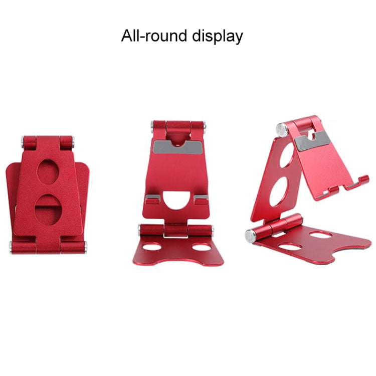 ROOSTAND R2 Aluminum Alloy Mobile Desktop Tablet Bracket Double Folding Lazy Artifact, Size: 6.4x7x9cm(Rose Red) - Desktop Holder by buy2fix | Online Shopping UK | buy2fix