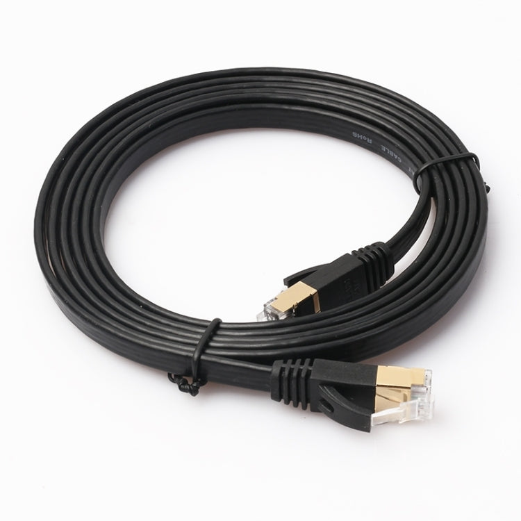 1.8m CAT7 10 Gigabit Ethernet Ultra Flat Patch Cable for Modem Router LAN Network - Built with Shielded RJ45 Connectors (Black) - Lan Cable and Tools by buy2fix | Online Shopping UK | buy2fix