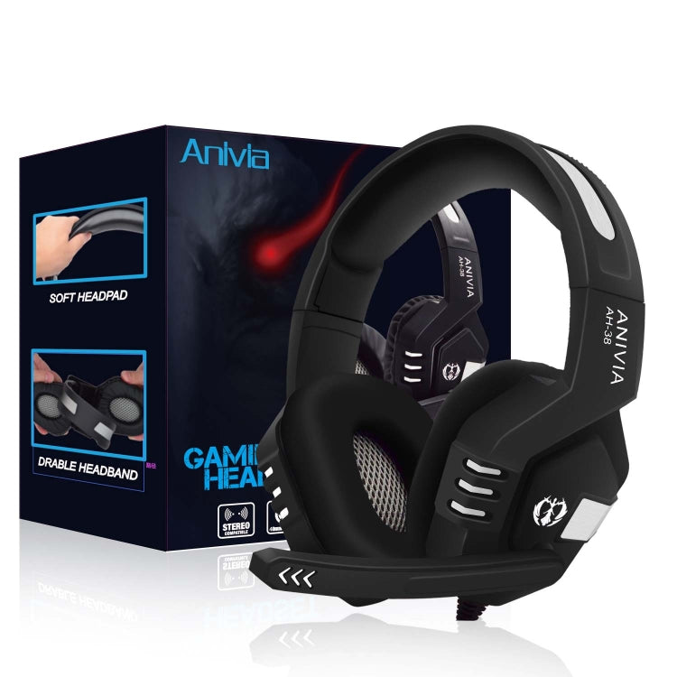 SADES AH-38 3.5mm Plug Wire-controlled E-sports Gaming Headset with Retractable Microphone, Cable Length: 2m(Black Silver) - Multimedia Headset by SADES | Online Shopping UK | buy2fix