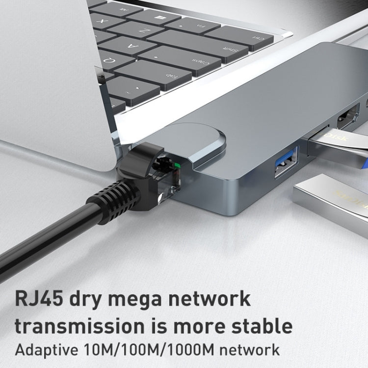 Rocketek SHL731 8 in 1 60W PD / RJ45 / 4K HDMI / USB 3.0 HUB Adapter for Surface Pro 3 / 4 / GO - USB 3.0 HUB by ROCKETEK | Online Shopping UK | buy2fix