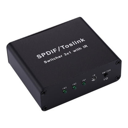 NK-3X1 Full HD SPDIF / Toslink Digital Optical Audio 3 x 1 Switcher Extender with IR Remote Controller - Audio Signal Switcher by buy2fix | Online Shopping UK | buy2fix