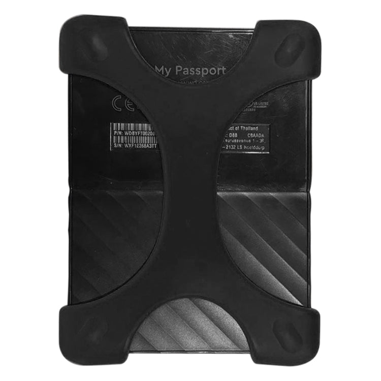 X Type 2.5 inch Portable Hard Drive Silicone Case for 2TB-4TB WD & SEAGATE & Toshiba Portable Hard Drive, without Hole (Black) - Computer & Networking by buy2fix | Online Shopping UK | buy2fix