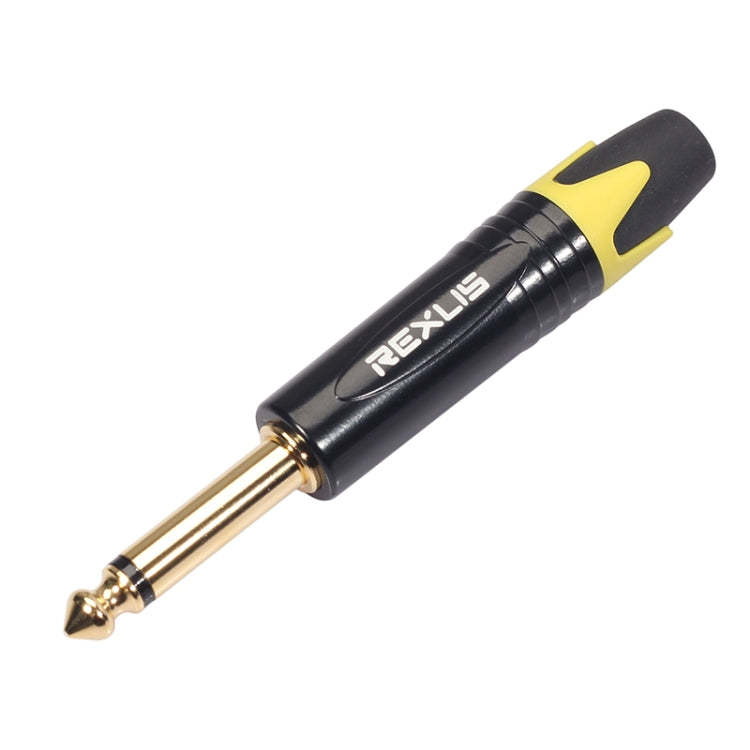 10 PCS TC202 6.35mm Gold-plated Mono Sound Welding Audio Adapter Plug(Yellow) - Consumer Electronics by buy2fix | Online Shopping UK | buy2fix