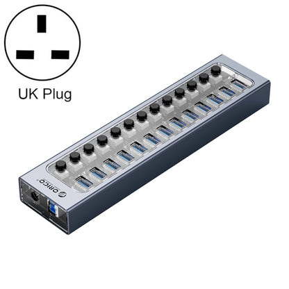 ORICO AT2U3-13AB-GY-BP 13 Ports USB 3.0 HUB with Individual Switches & Blue LED Indicator, UK Plug - USB 3.0 HUB by ORICO | Online Shopping UK | buy2fix