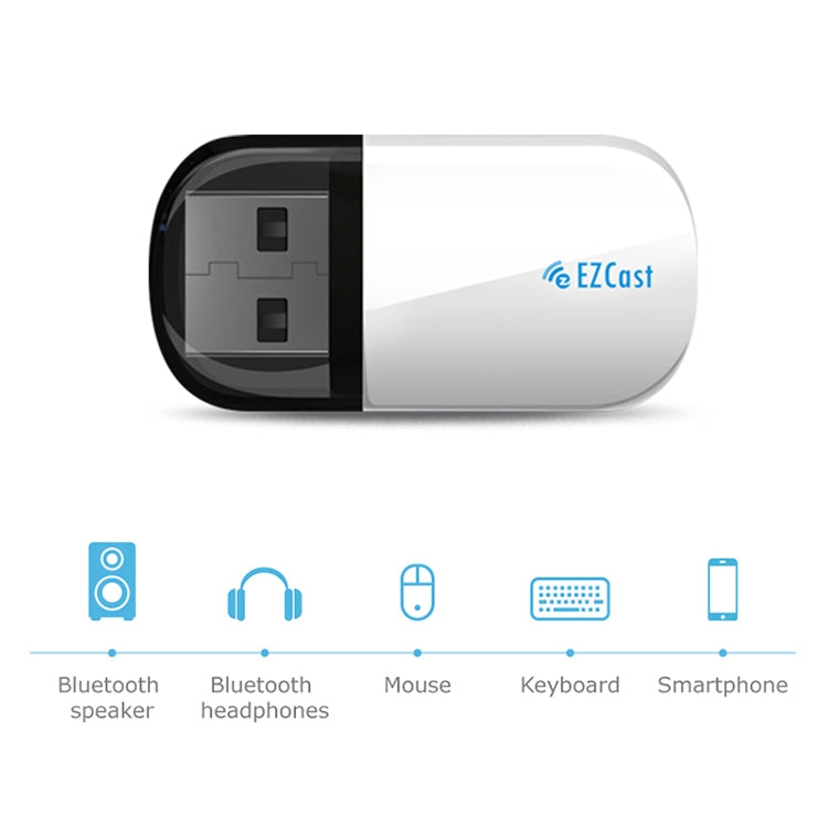 EZCast EZC-5200BS 600Mbps Dual Band WiFi + Bluetooth USB 2.0 Wireless Adapter (White) - Computer & Networking by buy2fix | Online Shopping UK | buy2fix