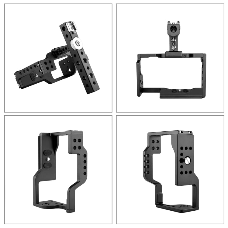 PULUZ Video Camera Cage Stabilizer with Handle for Sony A6600 / ILCE-6600(Black) - Camera Cage by PULUZ | Online Shopping UK | buy2fix