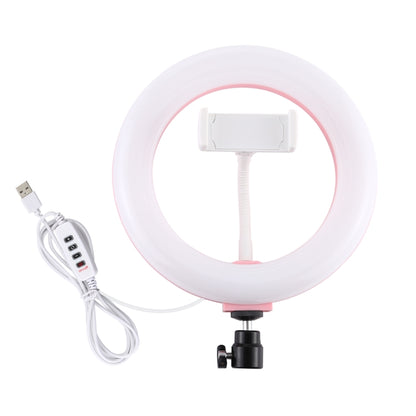 PULUZ 7.9 inch 20cm USB 3 Modes Dimmable Dual Color Temperature LED Curved Light Ring Vlogging Selfie Photography Video Lights with Phone Clamp(Pink) - Consumer Electronics by PULUZ | Online Shopping UK | buy2fix