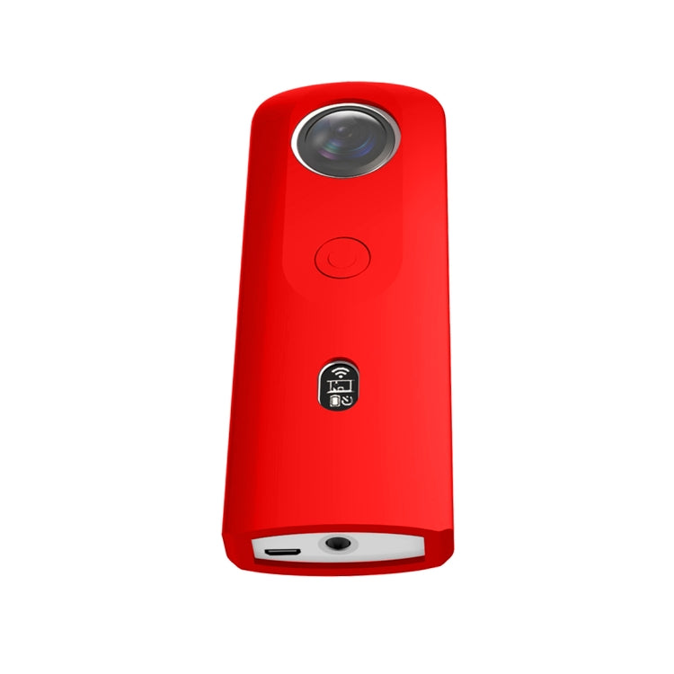 PULUZ Silicone Protective Case with Lens Cover for Ricoh Theta SC2 360 Panoramic Camera(Red) - DJI & GoPro Accessories by PULUZ | Online Shopping UK | buy2fix