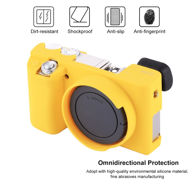 PULUZ Soft Silicone Protective Case for Sony ILCE-6000 / A6000(Yellow) - Camera Accessories by PULUZ | Online Shopping UK | buy2fix