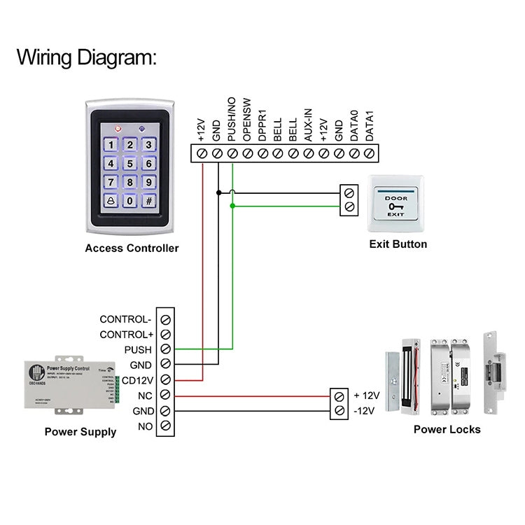 Standalone Keypad Access Control System (7612)(Silver) - Security by buy2fix | Online Shopping UK | buy2fix