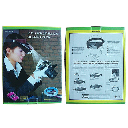 Headband Style 1.5X / 3X / 8.5X / 10X Magnifier with 2 LED Lights(Grey) - Consumer Electronics by buy2fix | Online Shopping UK | buy2fix