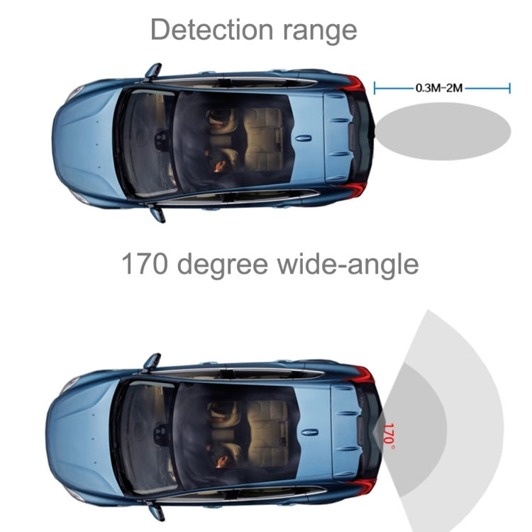 2 in 1 Mini 160 Degrees View Angle Car Rear View Reverse Backup Car Camera with Parking(Black) - In Car by buy2fix | Online Shopping UK | buy2fix