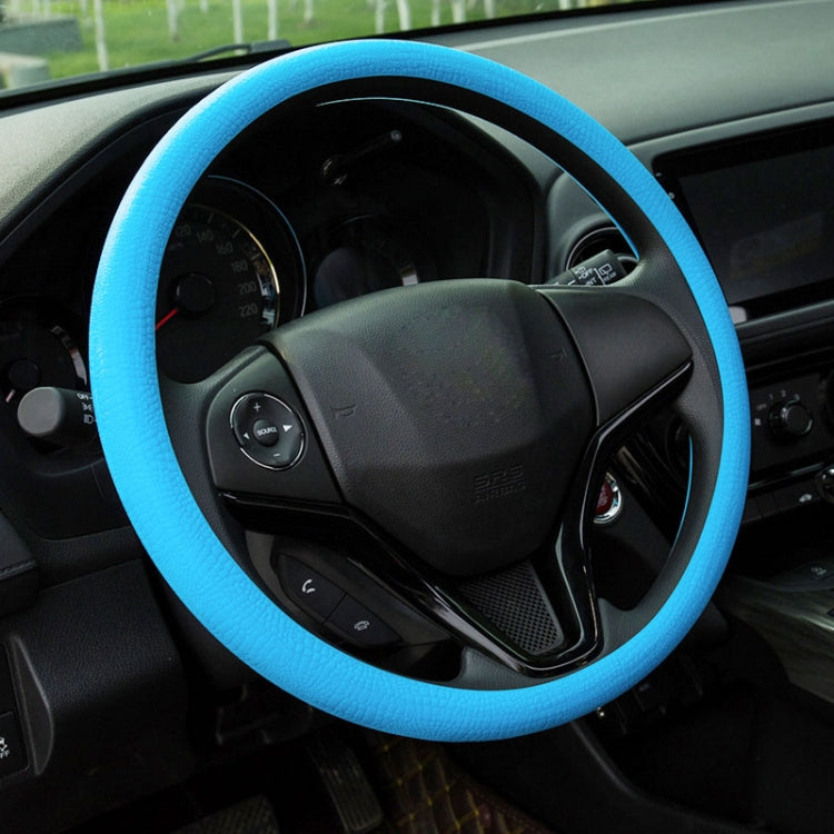 Silicone Rubber Car Steering Wheel Cover, Outside Diameter: 36cm(Blue) - Steering Wheel Accessories by buy2fix | Online Shopping UK | buy2fix