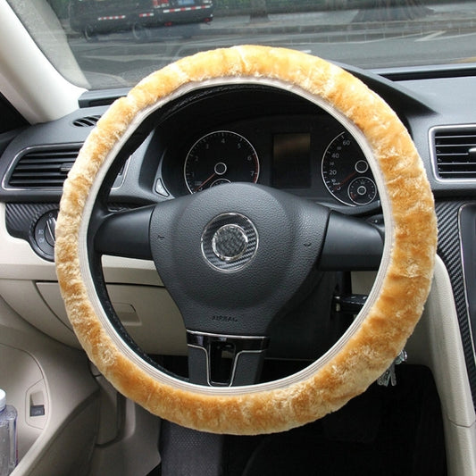 Universal Premium Soft Short Plush Winter Car Steering Wheel Cover, For 36-38cm steering wheel(Gold) - Steering Wheel Accessories by buy2fix | Online Shopping UK | buy2fix